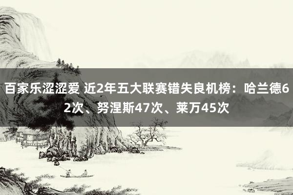 百家乐涩涩爱 近2年五大联赛错失良机榜：哈兰德62次、努涅斯47次、莱万45次