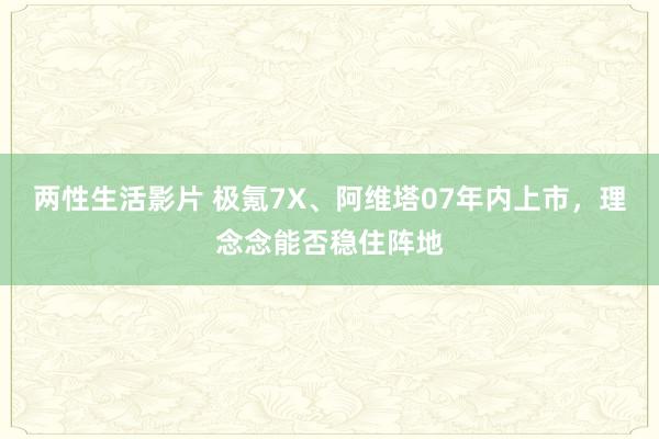 两性生活影片 极氪7X、阿维塔07年内上市，理念念能否稳住阵地