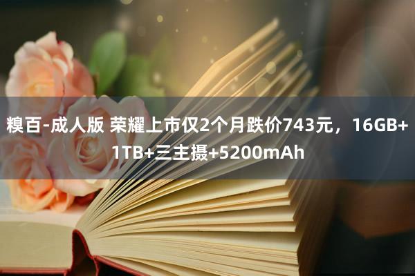 糗百-成人版 荣耀上市仅2个月跌价743元，16GB+1TB+三主摄+5200mAh