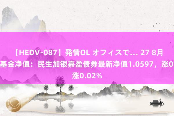 【HEDV-087】発情OL オフィスで… 27 8月16日基金净值：民生加银嘉盈债券最新净值1.0597，涨0.02%