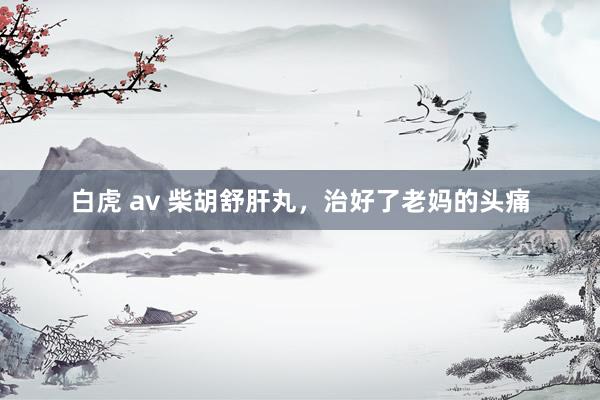 白虎 av 柴胡舒肝丸，治好了老妈的头痛