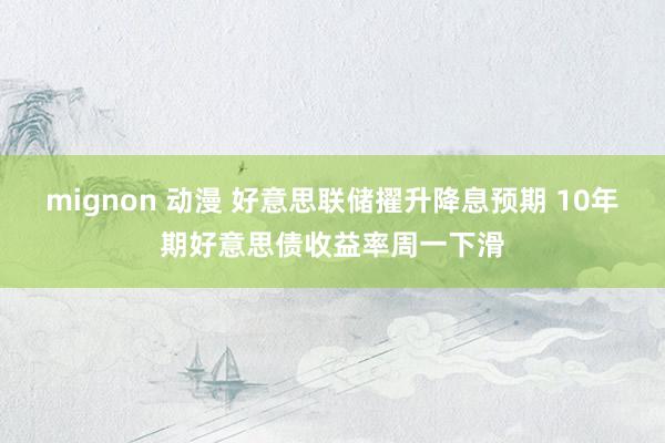 mignon 动漫 好意思联储擢升降息预期 10年期好意思债收益率周一下滑