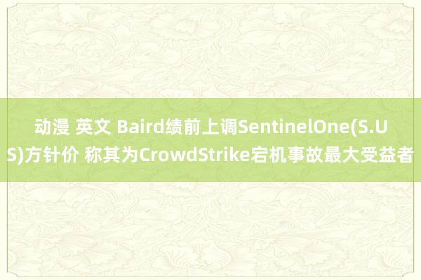 动漫 英文 Baird绩前上调SentinelOne(S.US)方针价 称其为CrowdStrike宕机事故最大受益者