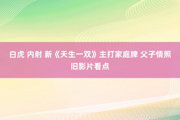 白虎 内射 新《天生一双》主打家庭牌 父子情照旧影片看点