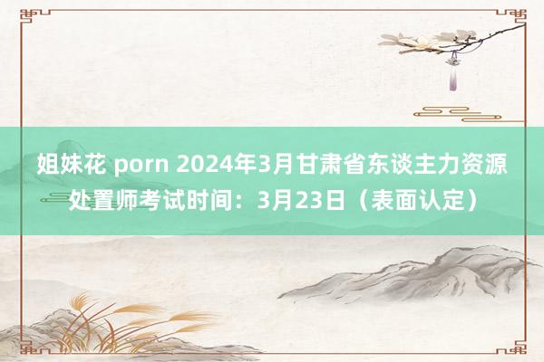 姐妹花 porn 2024年3月甘肃省东谈主力资源处置师考试时间：3月23日（表面认定）